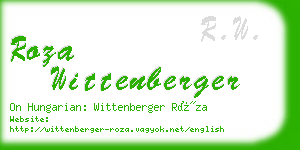 roza wittenberger business card